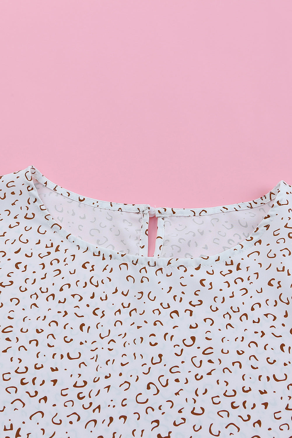 Leopard Round Neck Balloon Sleeve Blouse  Shirts & Tops- Doll Fits