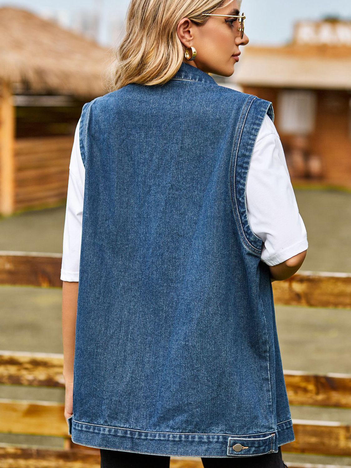 Button Down Denim Vest  - Doll Fits