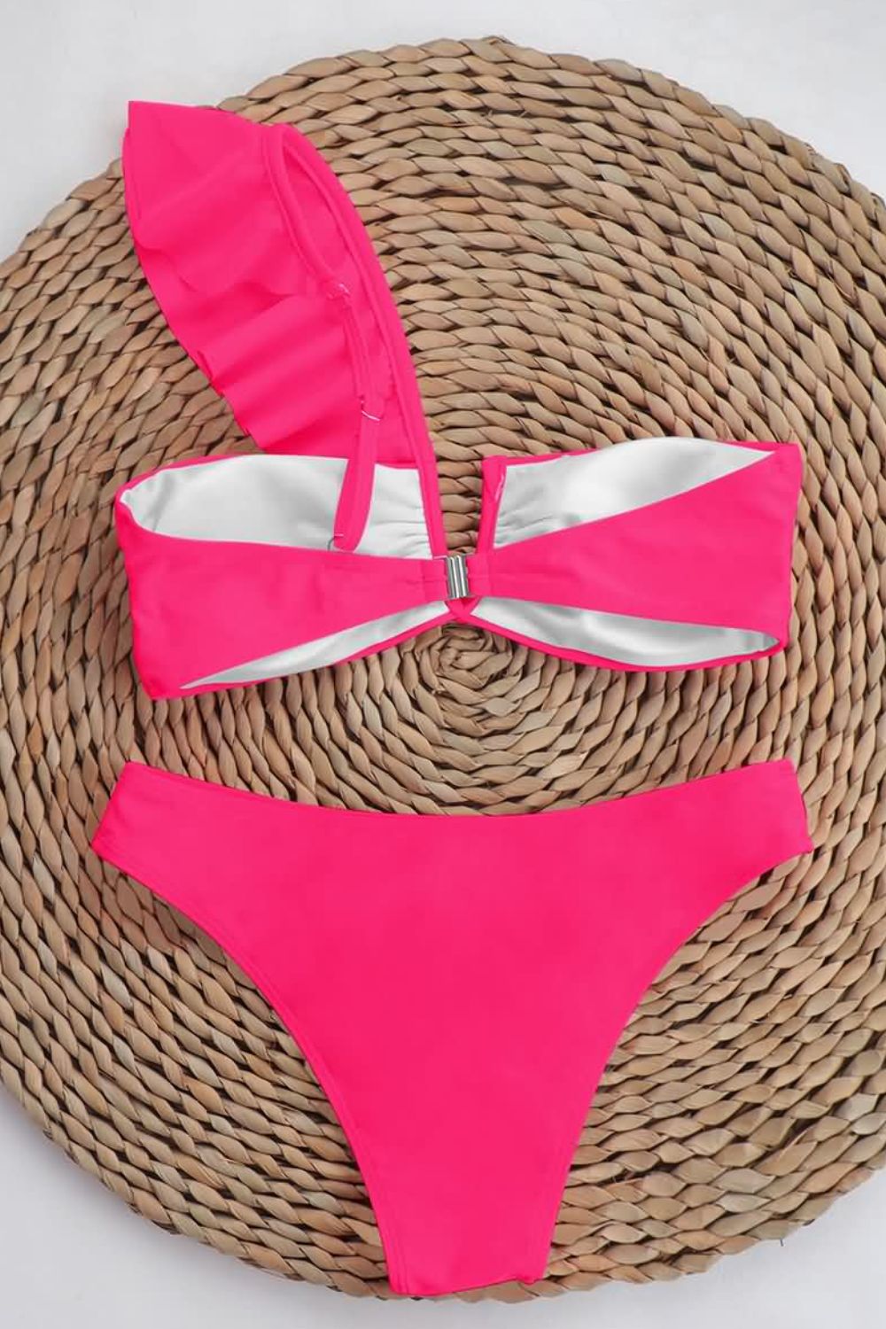 Ruffled One-Shoulder Bikini Set  Swimwear- Doll Fits