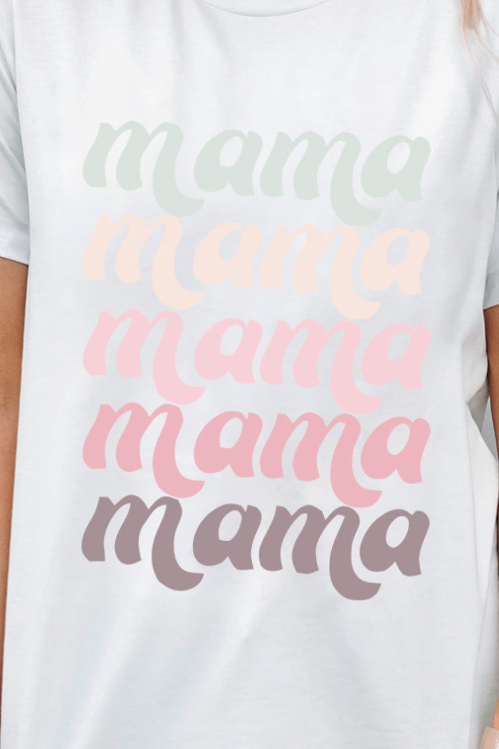 MAMA Graphic Contrast Tee Shirt  Shirts & Tops- Doll Fits