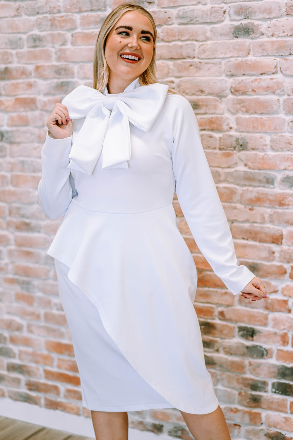 Bow Detail Long Sleeve Dress  Dresses- Doll Fits