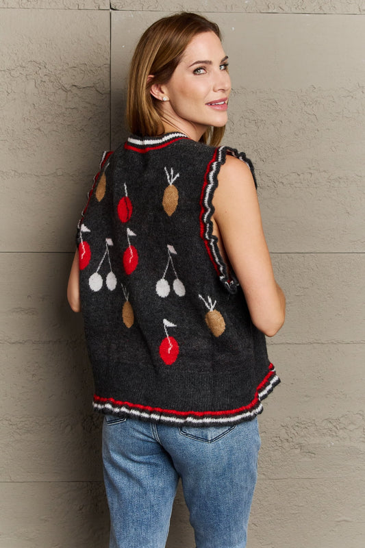 POL For The Win Graphic Vest Pullover Sweater  - Doll Fits