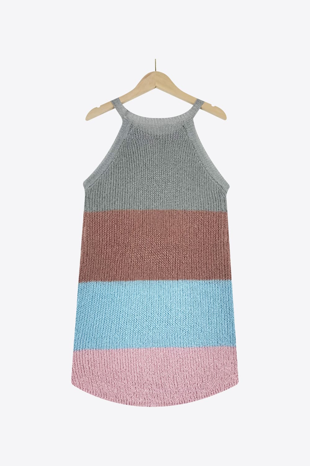 Color Block Round Neck Sleeveless Knit Top  Shirts & Tops- Doll Fits