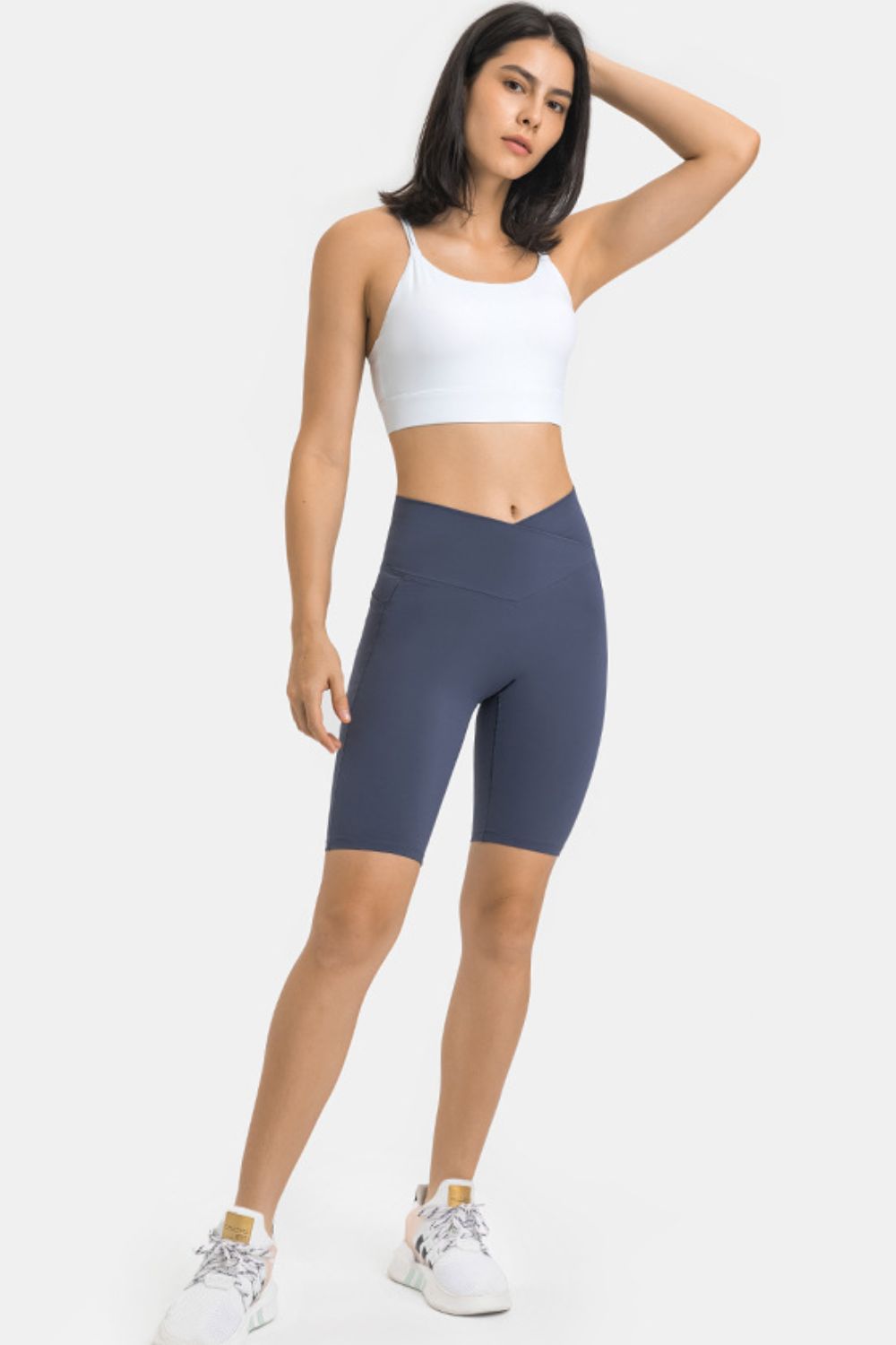 High Waist Biker Shorts with Pockets  Activewear- Doll Fits