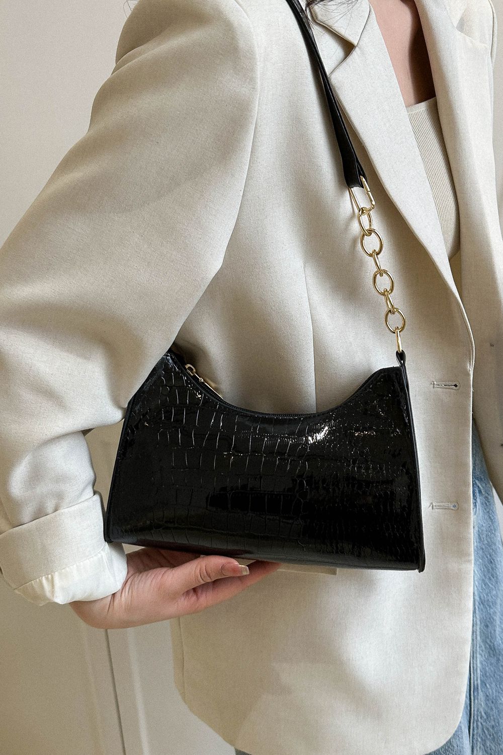 PU Leather Shoulder Bag  - Doll Fits