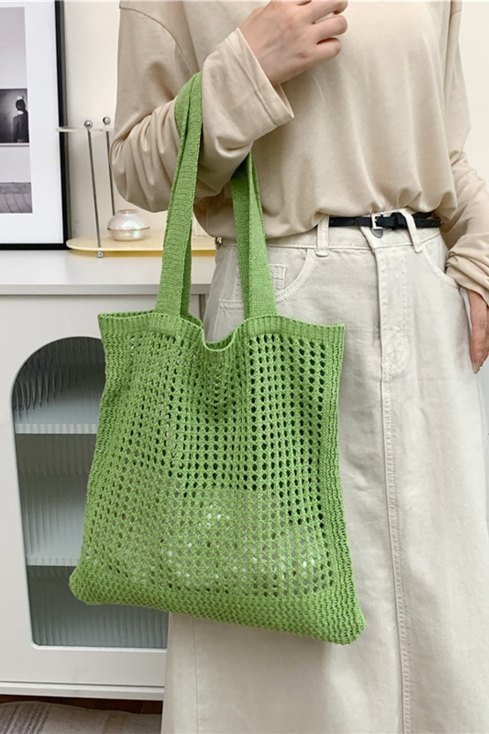 Openwork Tote Bag  Handbags- Doll Fits
