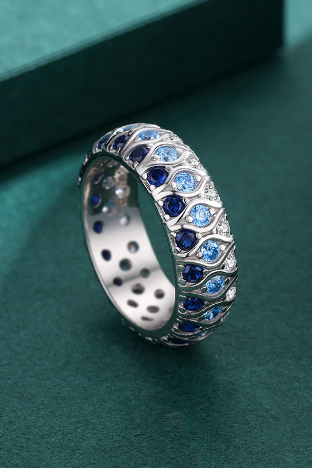 925 Sterling Silver Triple Row Zircon Ring  Rings- Doll Fits