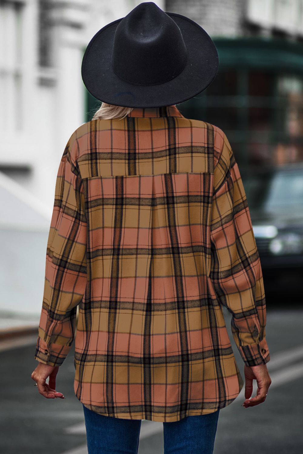Plaid Long Sleeve Shirt  - Doll Fits