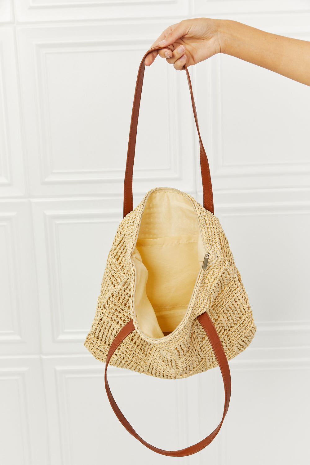 Fame Picnic Date Straw Tote Bag  Handbags- Doll Fits