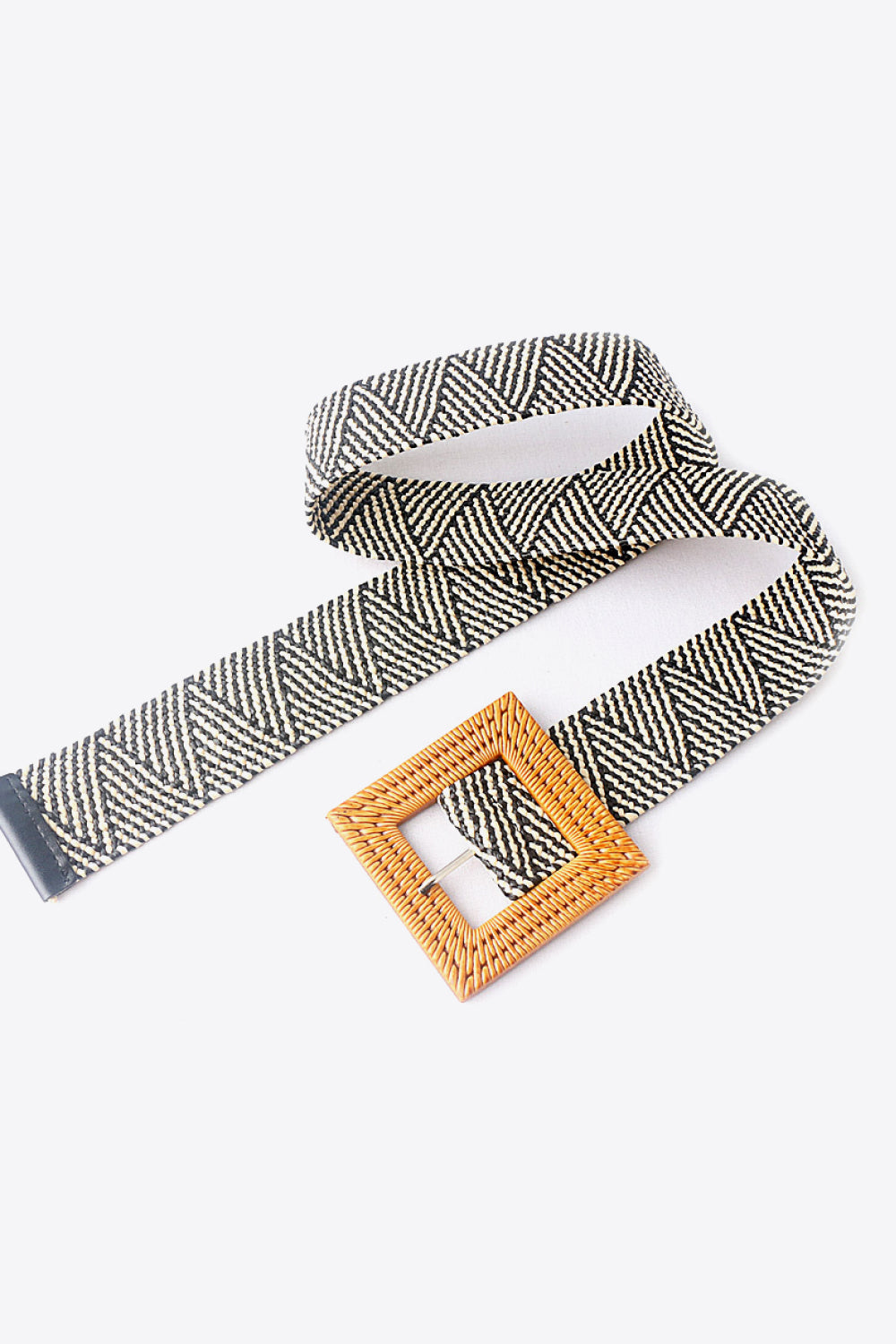 Square Buckle Elastic Braid Belt  Belts- Doll Fits