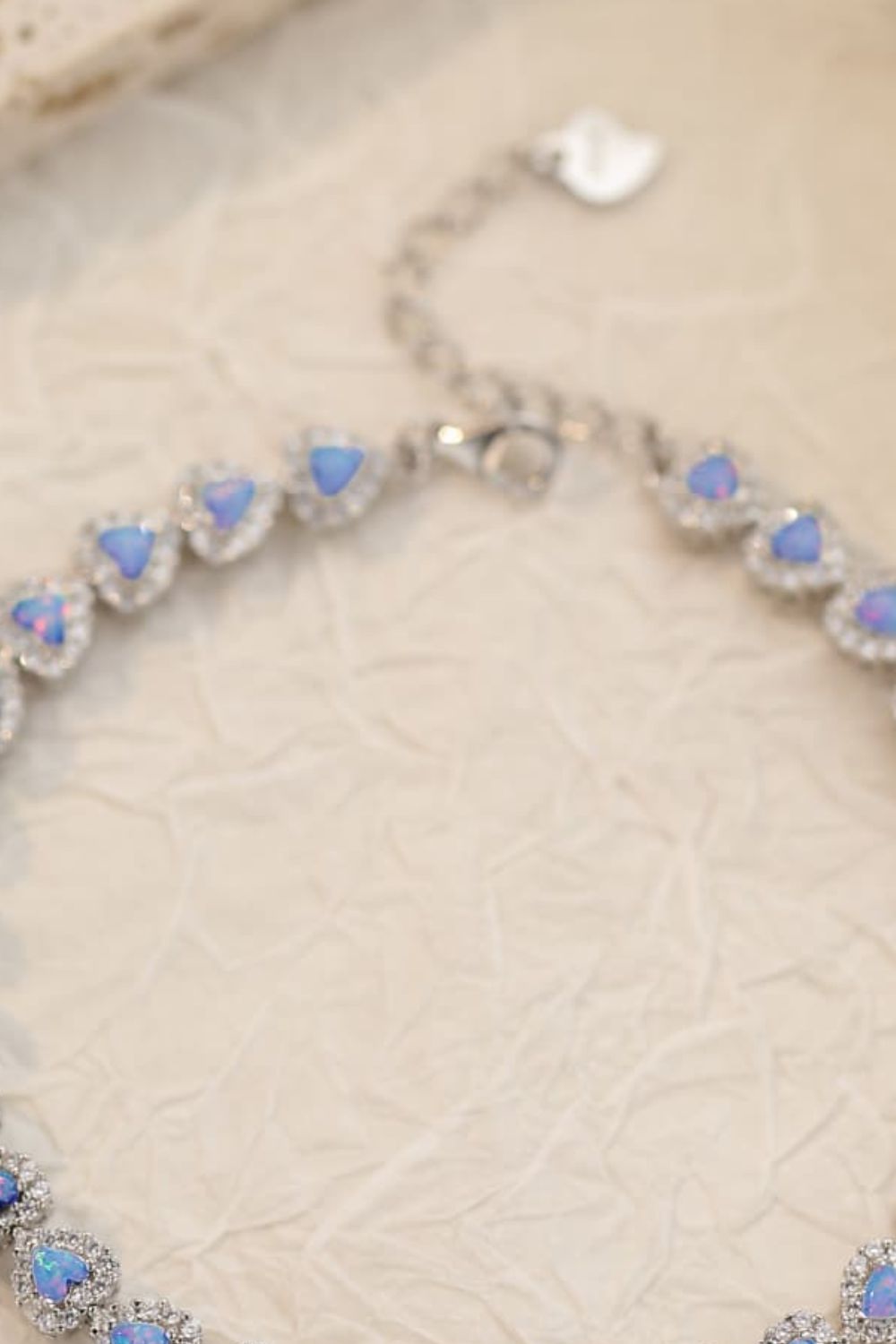 925 Sterling Silver Opal Heart Bracelet  Bracelets- Doll Fits