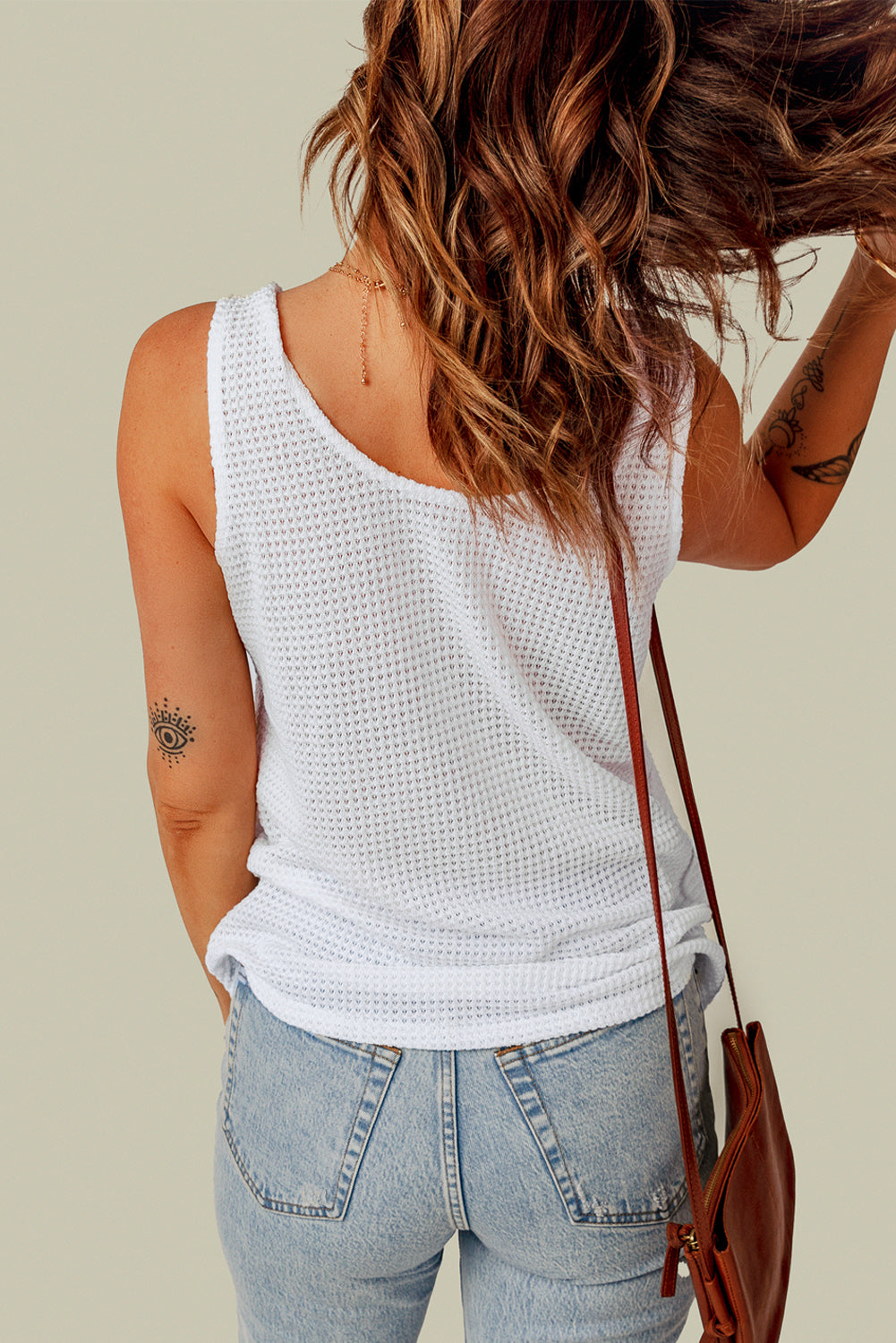 Openwork Pocket Tank  Shirts & Tops- Doll Fits