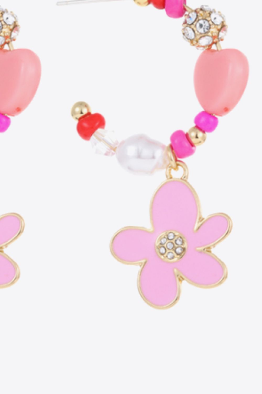 Flower C-Hoop Drop Earrings  Earrings- Doll Fits