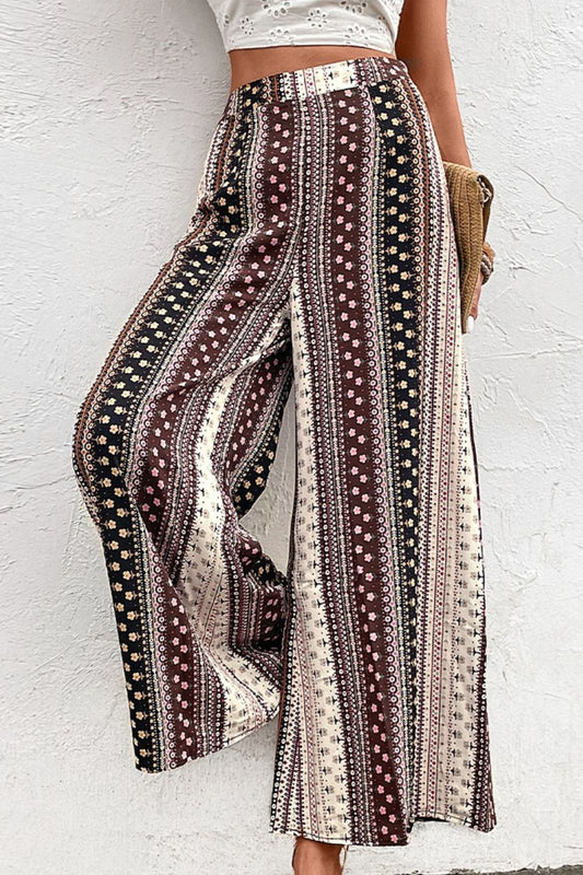 Floral High Waist Wide Leg Pants  Pants- Doll Fits
