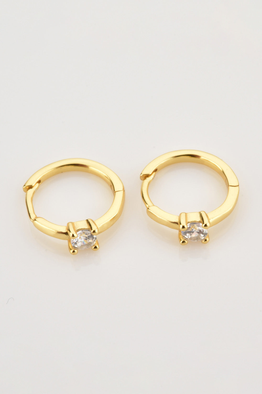 Zircon 925 Sterling Silver Huggie Earrings  Earrings- Doll Fits
