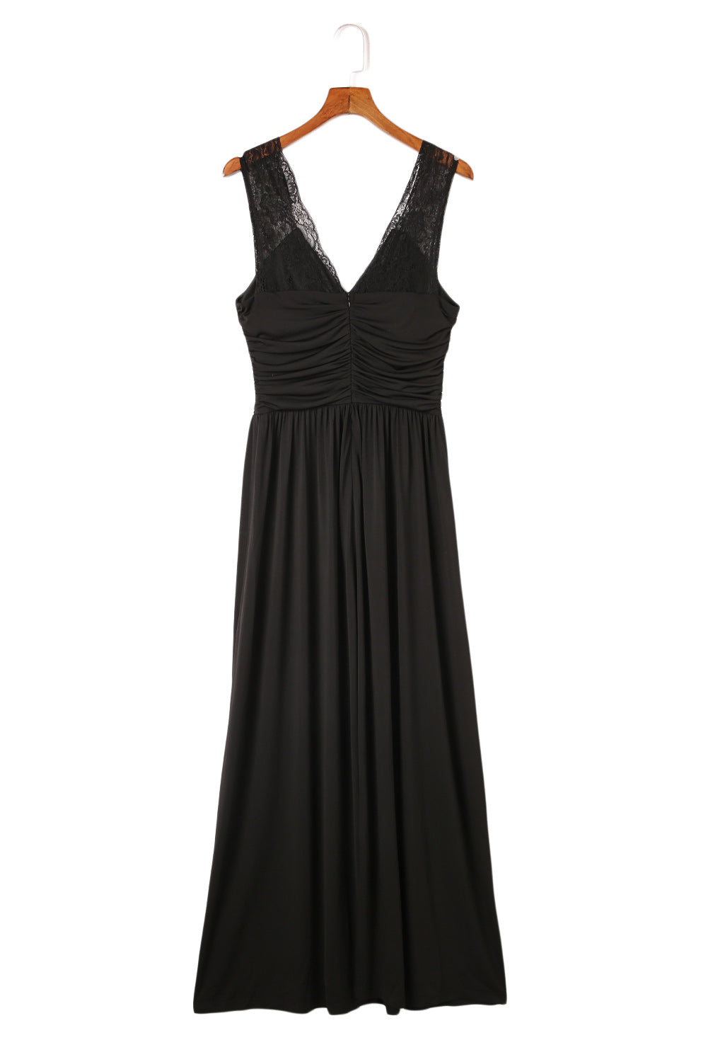 Surplice Neck Spliced Lace Split Maxi Dress  Dresses- Doll Fits