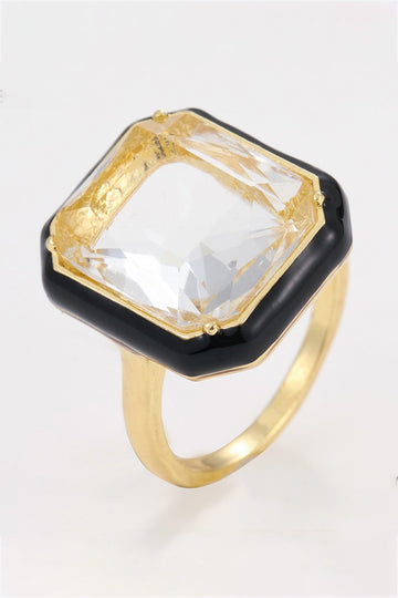 Glass Stone Contrast Ring  Rings- Doll Fits