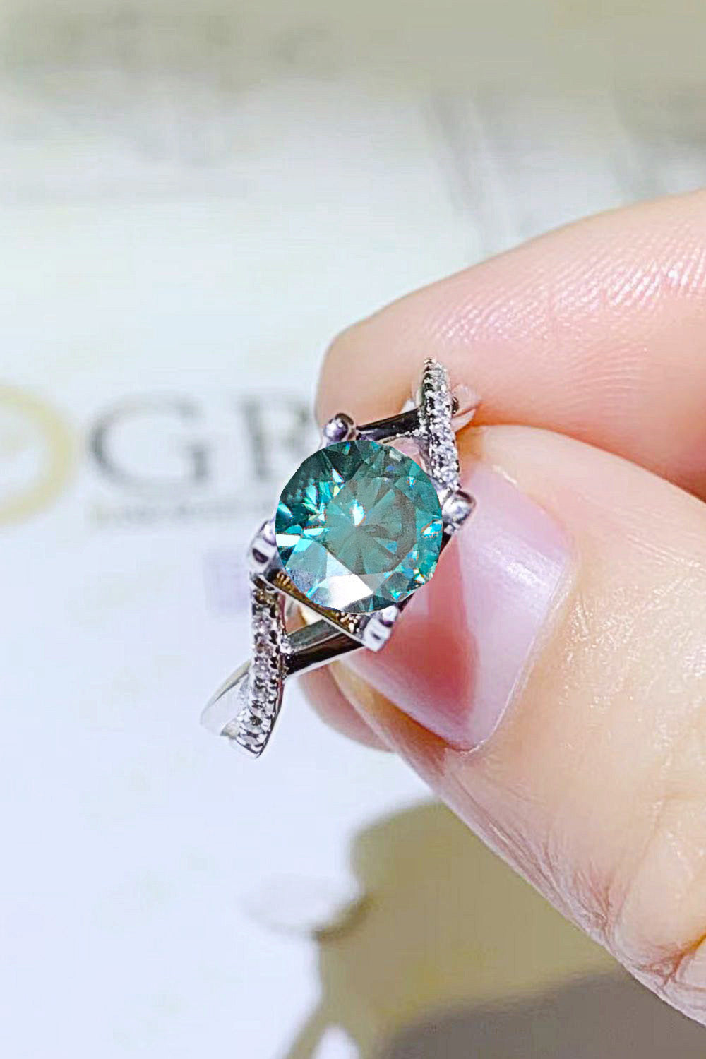 1 Carat Moissanite Crisscross 925 Sterling Silver Ring  Rings- Doll Fits