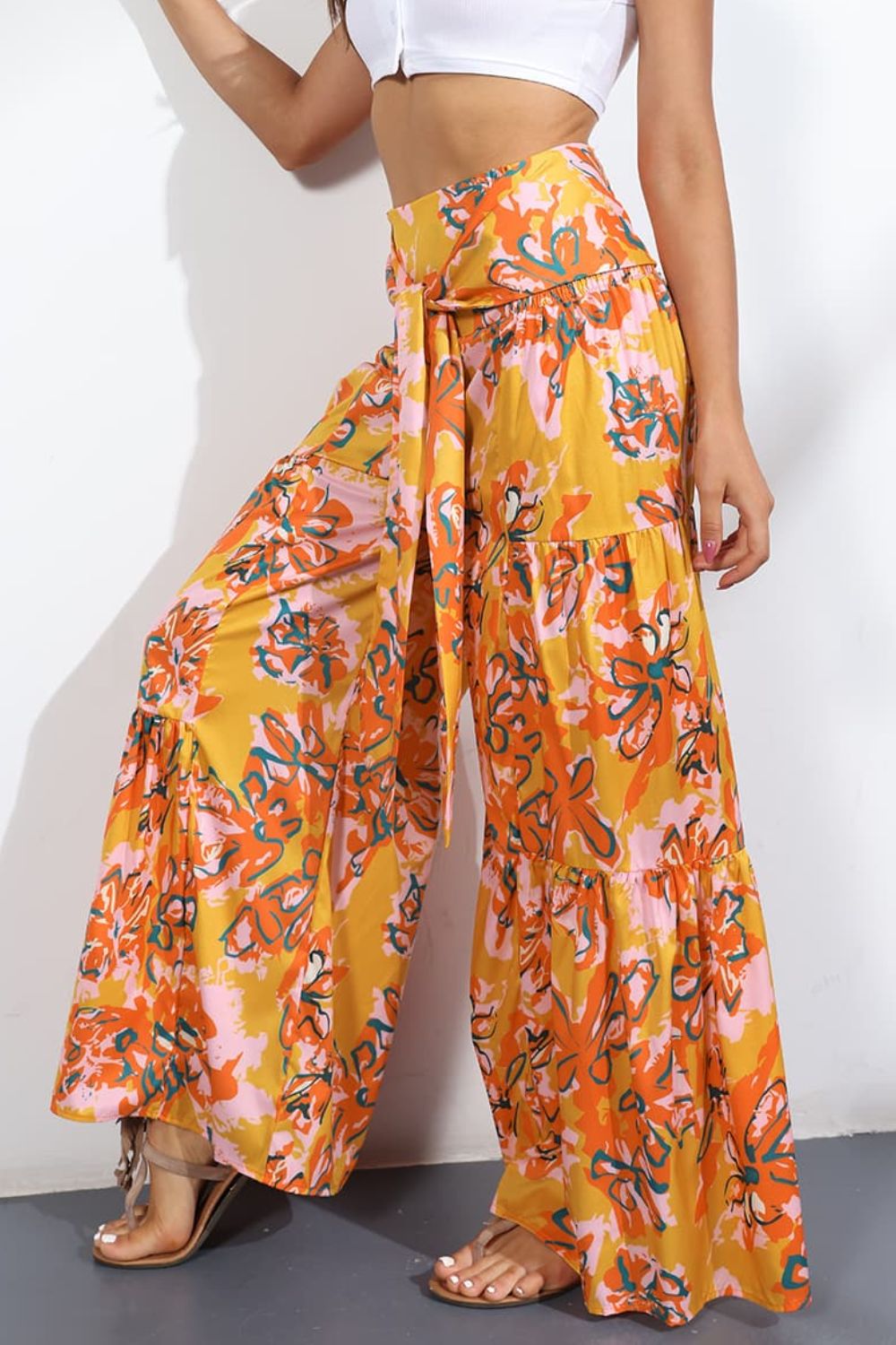 Printed High-Rise Tied Culottes  - Doll Fits