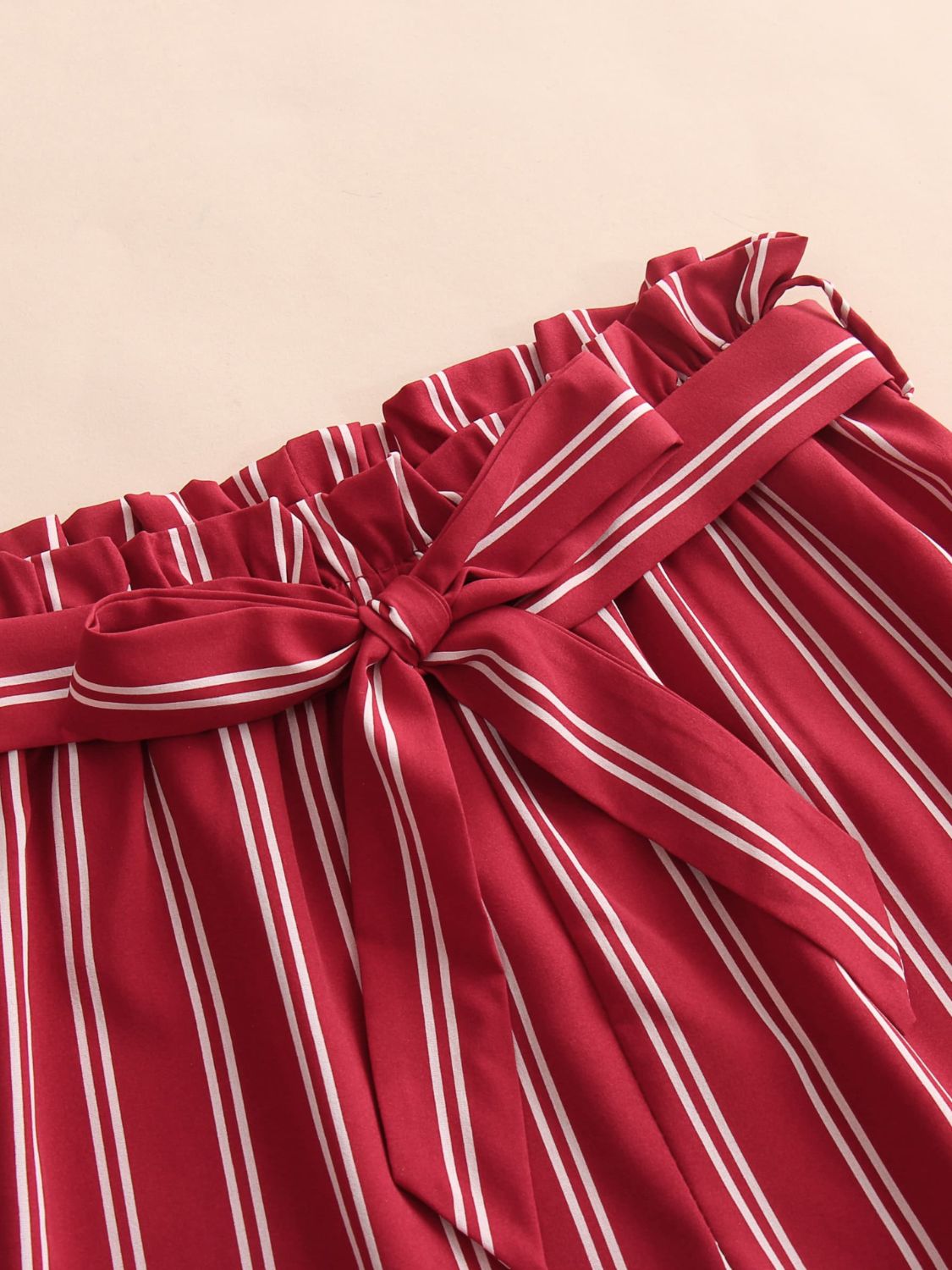 Striped Tie Belt Shorts  Shorts- Doll Fits