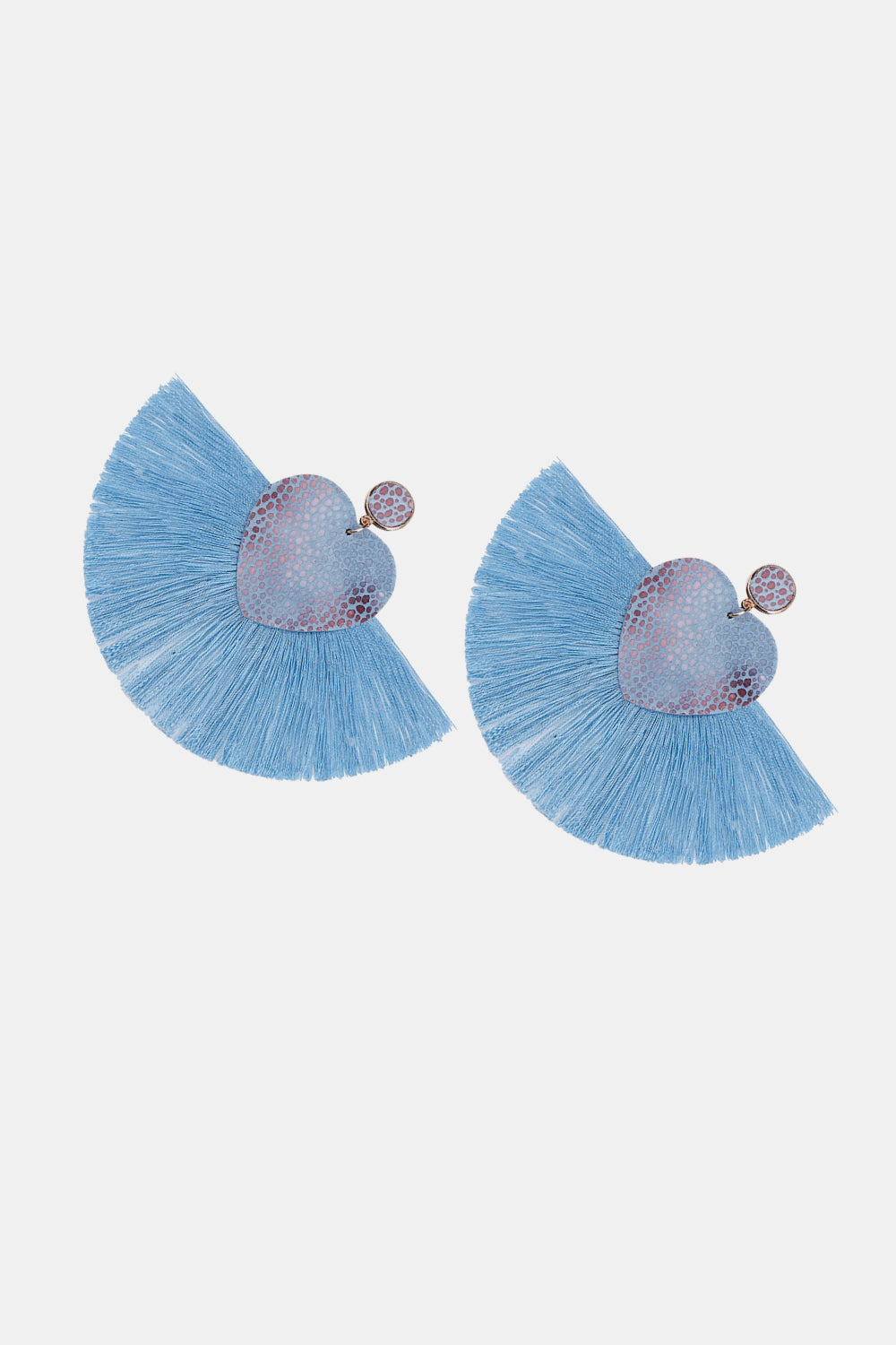 Heart Shape Fringed Dangle Earrings  Earrings- Doll Fits