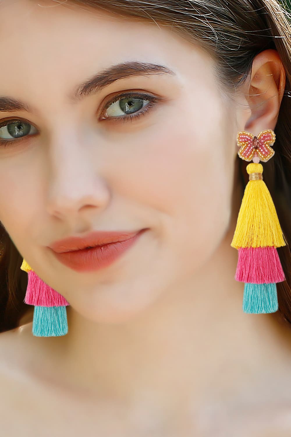 Triple-Layer Tassel Dangle Earrings  Earrings- Doll Fits
