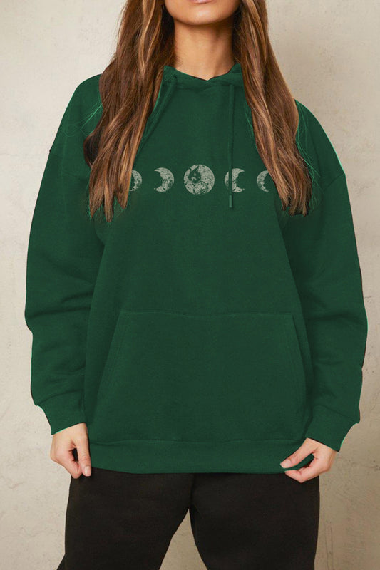 Simply Love Simply Love Full Size Dropped Shoulder Lunar Phase Graphic Hoodie  - Doll Fits