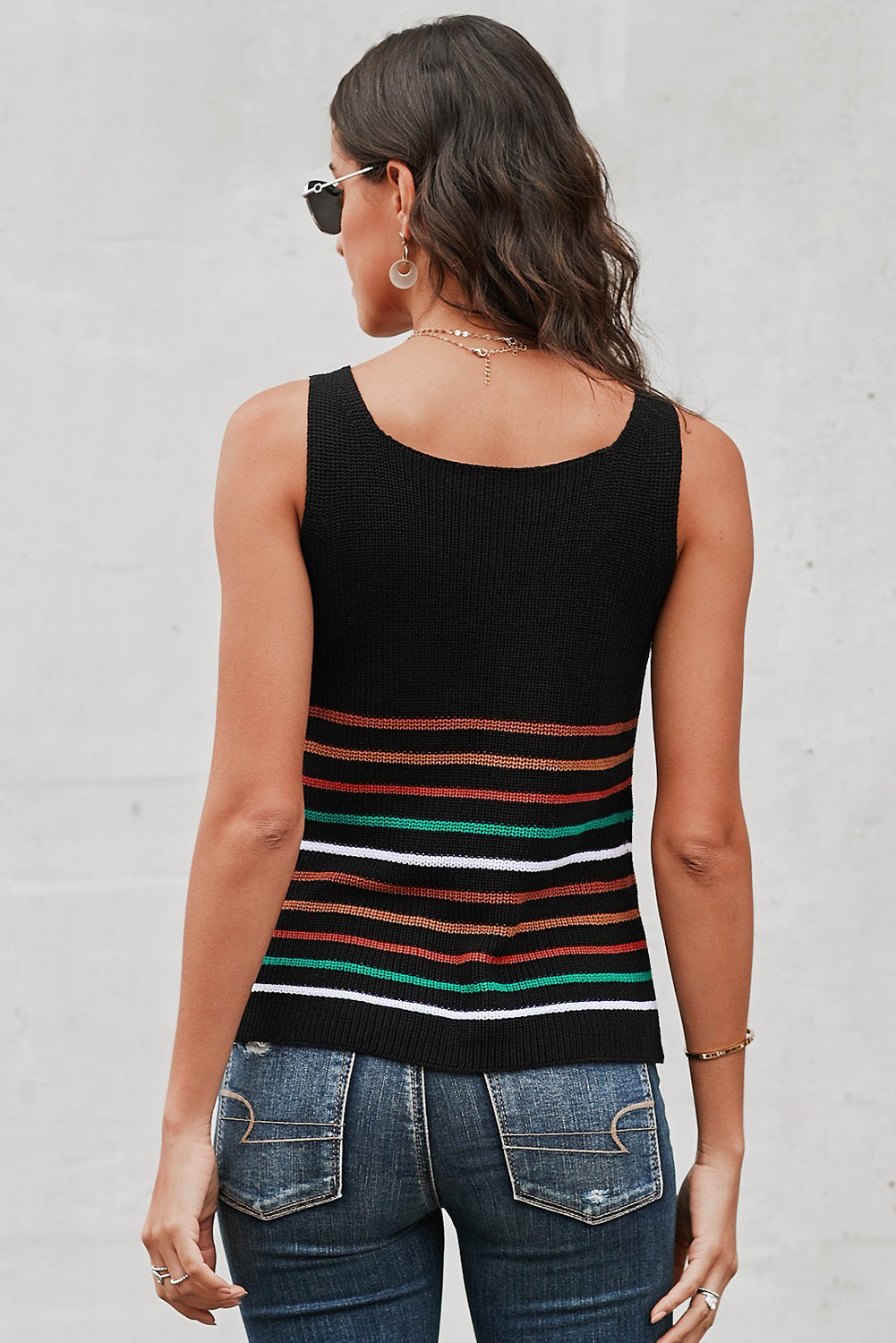 Amari Multicolor Stripes Knit Tank Top  Clothing- Doll Fits