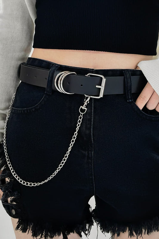 PU Leather Alloy Chain Belt  - Doll Fits