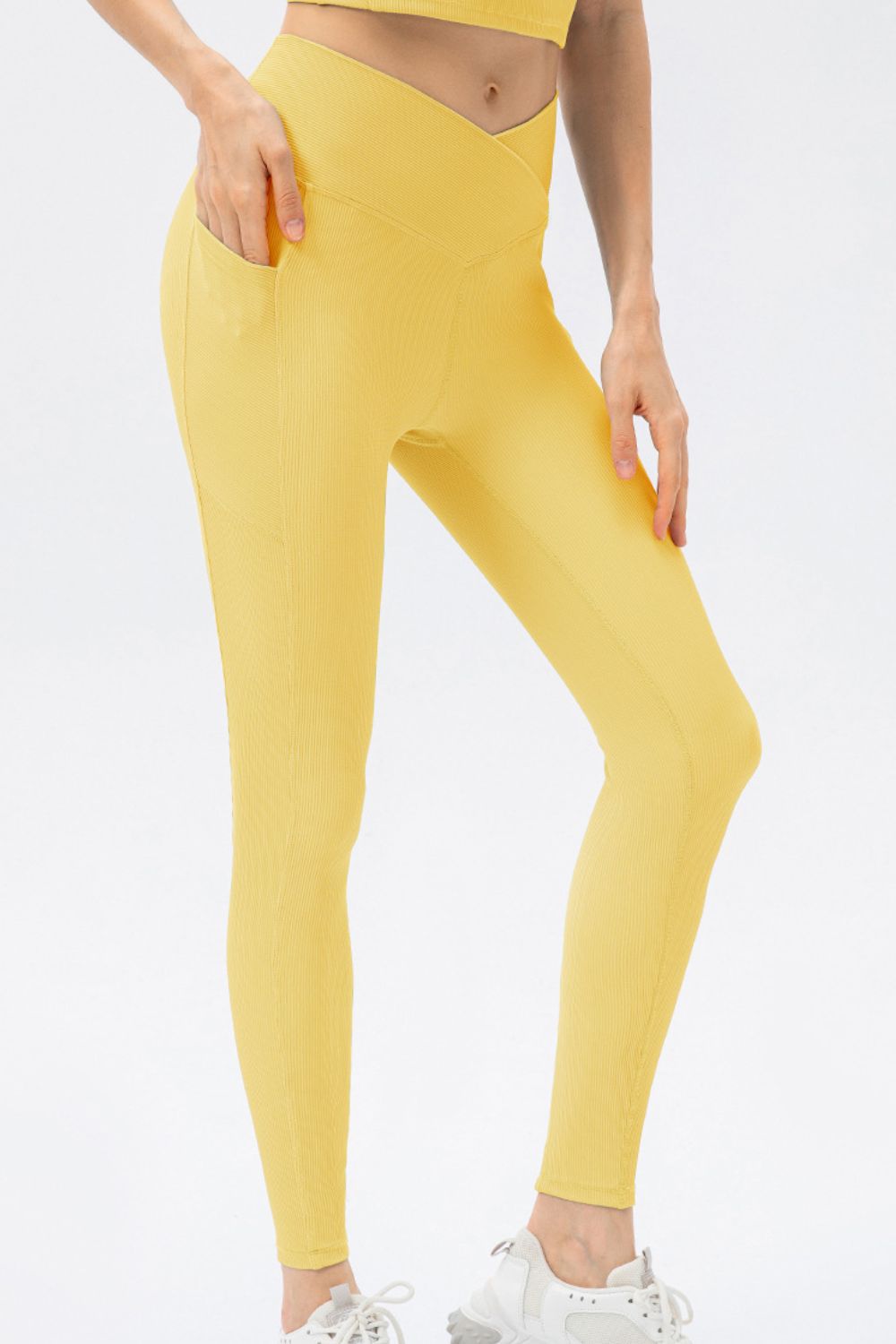 V Shape Waistband Slim Fit Long Sports Pants  - Doll Fits