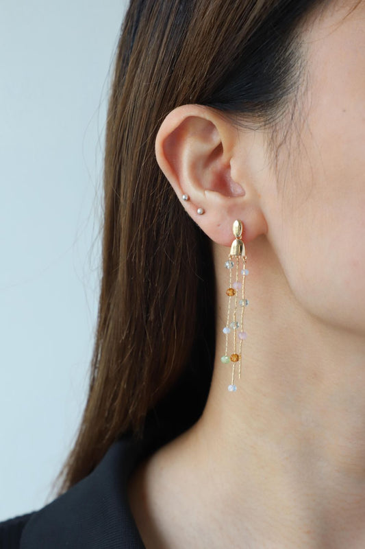 Beaded Long Chain Earrings  Earrings- Doll Fits