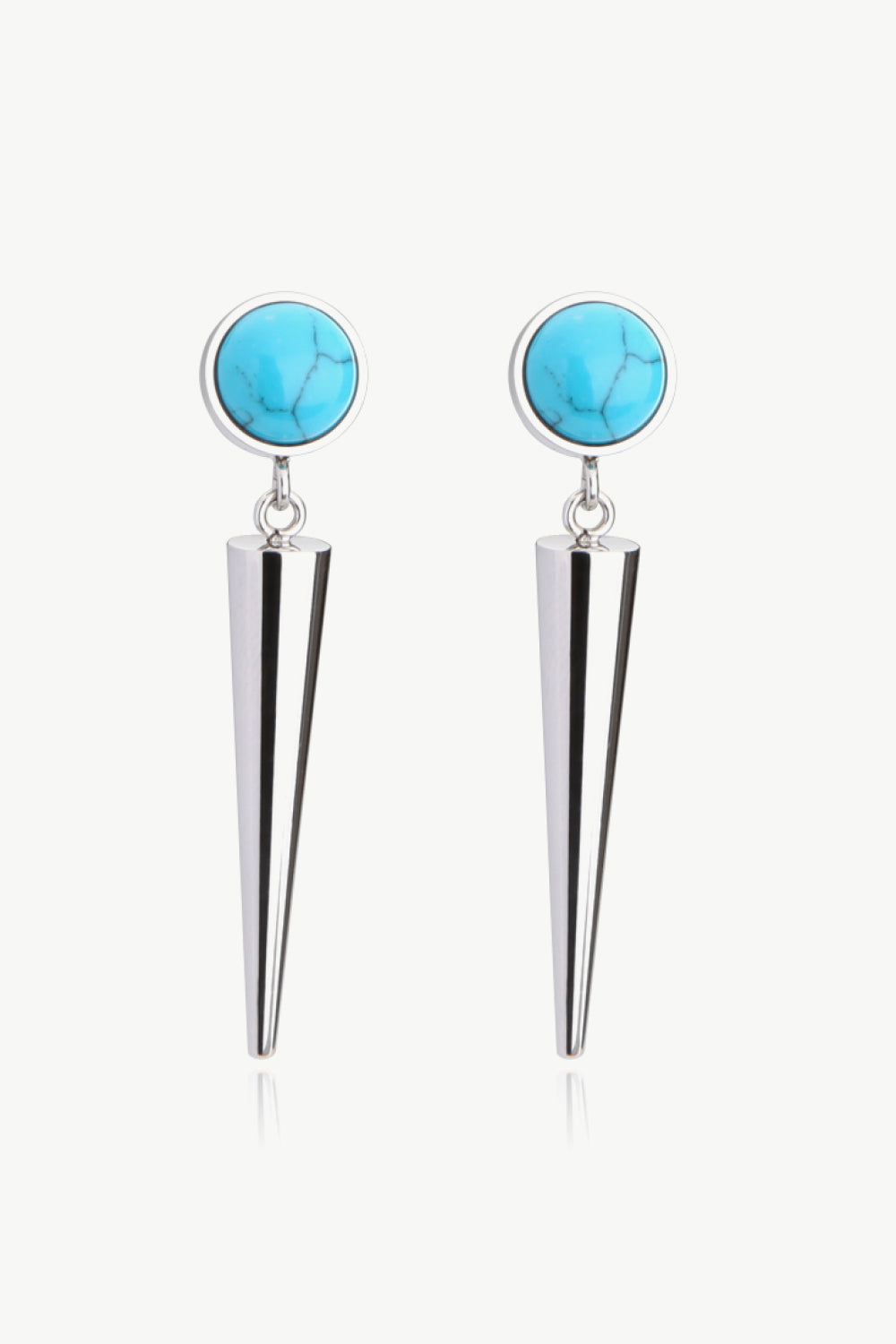 18K Stainless Steel Turquoise Drop Earrings  Earrings- Doll Fits
