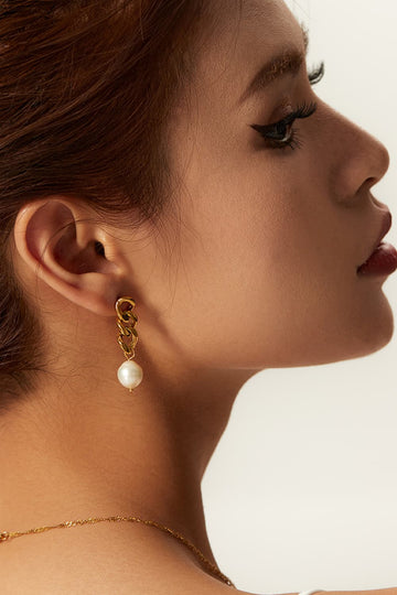 Stainless Steel Pearl Earrings  Earrings- Doll Fits