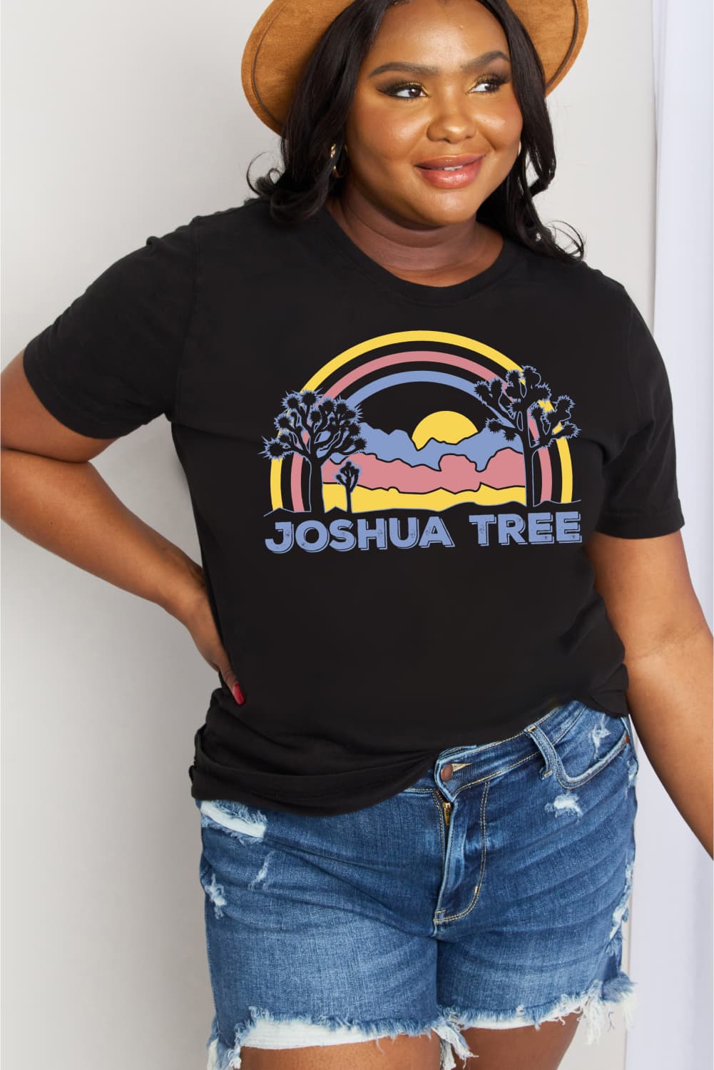 Simply Love Full Size JOSHUA TREE Graphic Cotton Tee  Shirts & Tops- Doll Fits