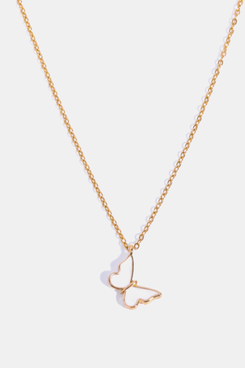 Butterfly Pendant Copper 14K Gold-Plated Necklace  Necklaces- Doll Fits
