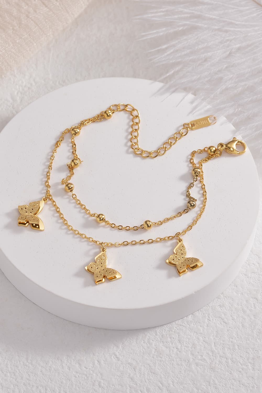 Butterfly Double-Layered Stainless Steel Bracelet  Bracelets- Doll Fits