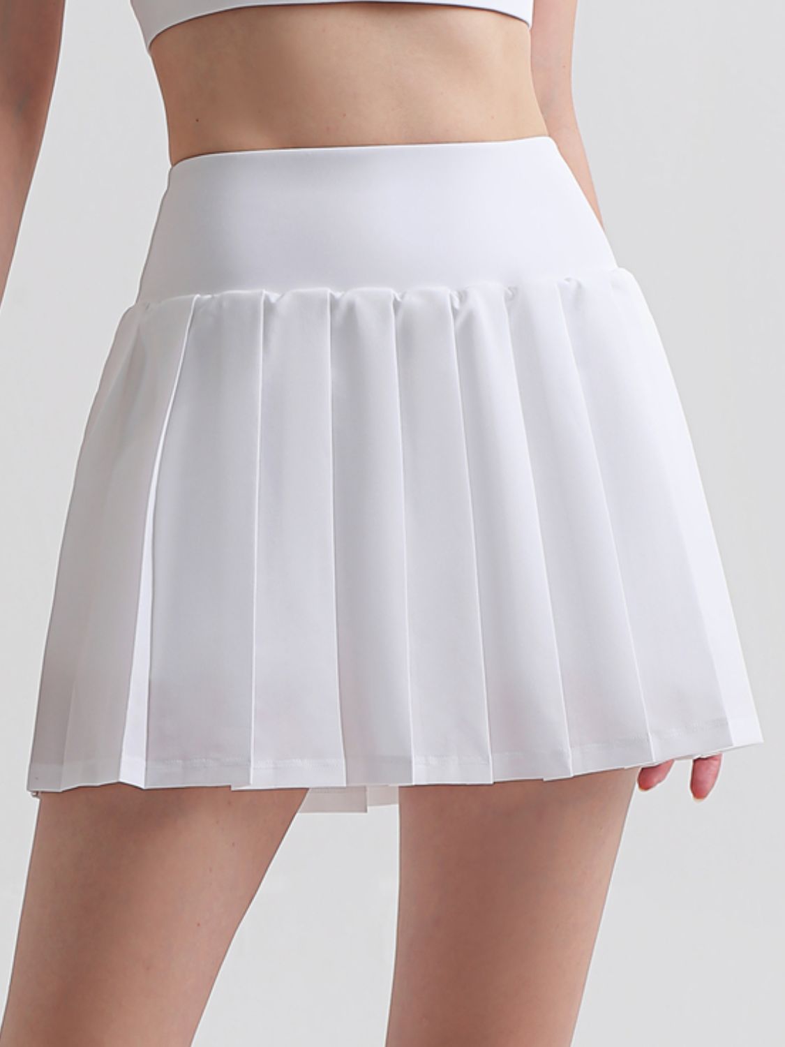 Pleated Elastic Waistband Sports Skirt  Activewear- Doll Fits