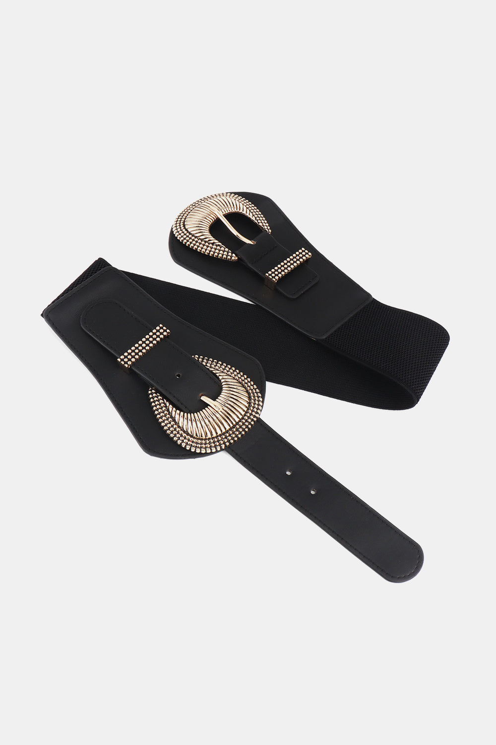 Shell Double Buckle Elastic Wide Belt  Belts- Doll Fits