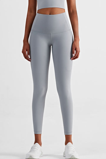 Wide Waistband Sports Leggings with Side Pockets  - Doll Fits