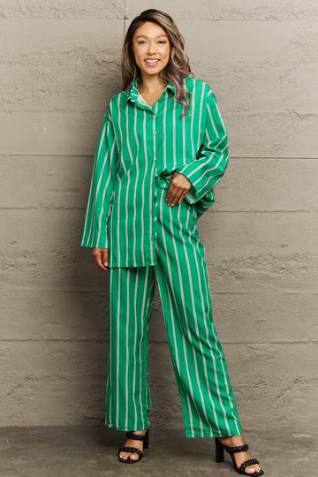 Striped Shirt and Pants Set  - Doll Fits
