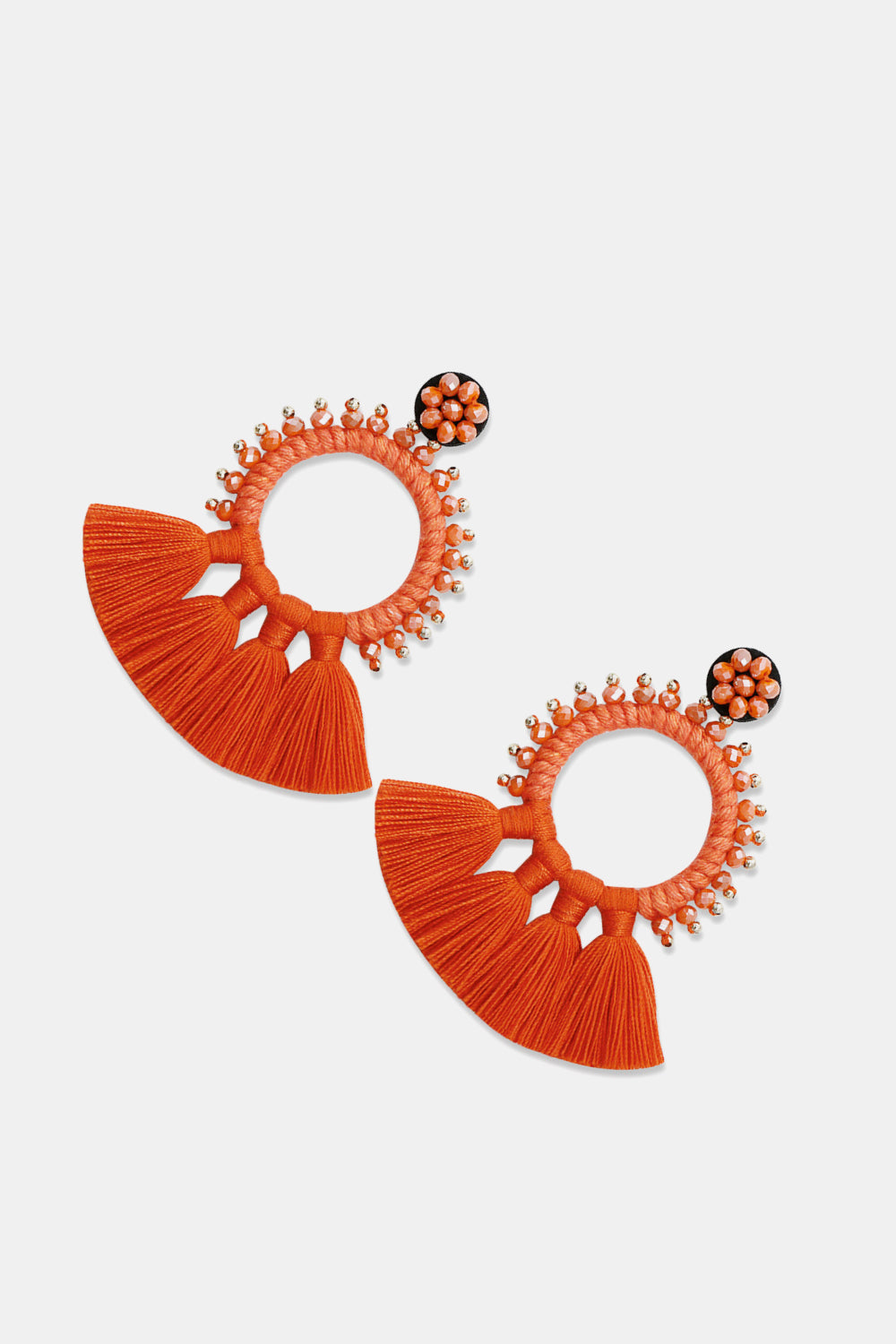 Bead Detail Tassel Dangle Earrings  Earrings- Doll Fits