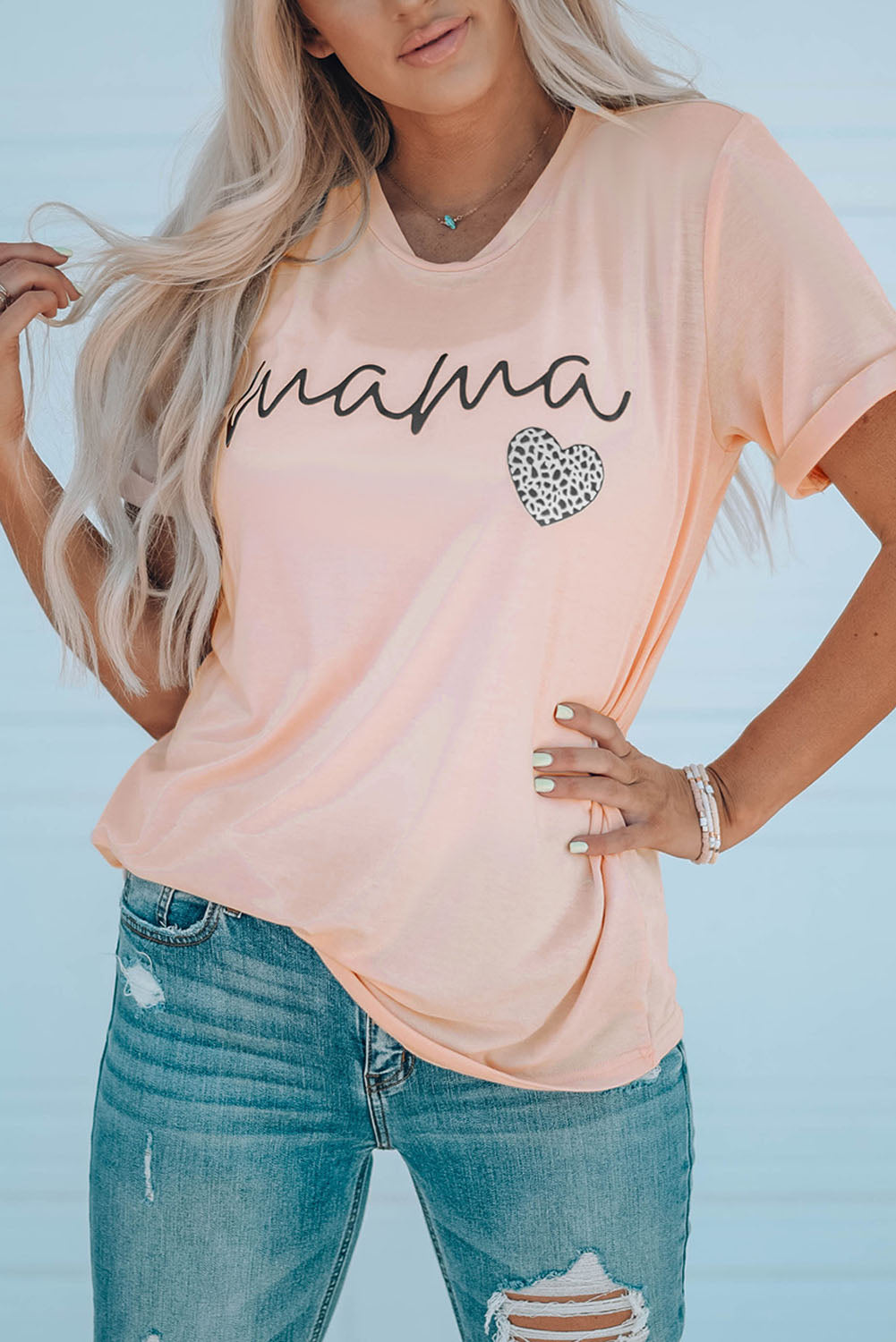 MAMA Heart Graphic Tee Shirt  Shirts & Tops- Doll Fits