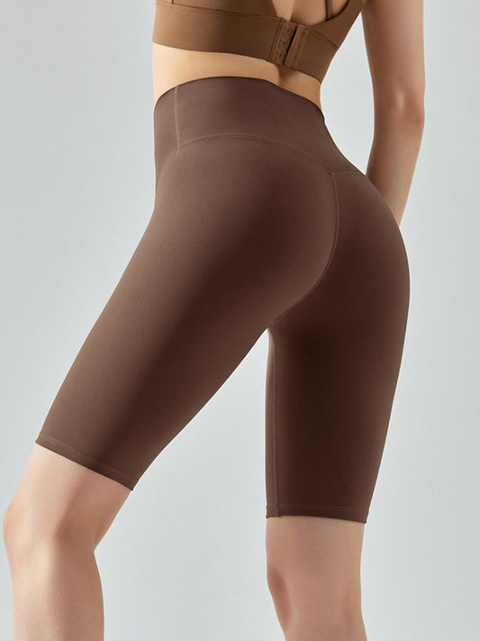 Wide Waistband Slim Fits Sports Shorts  - Doll Fits