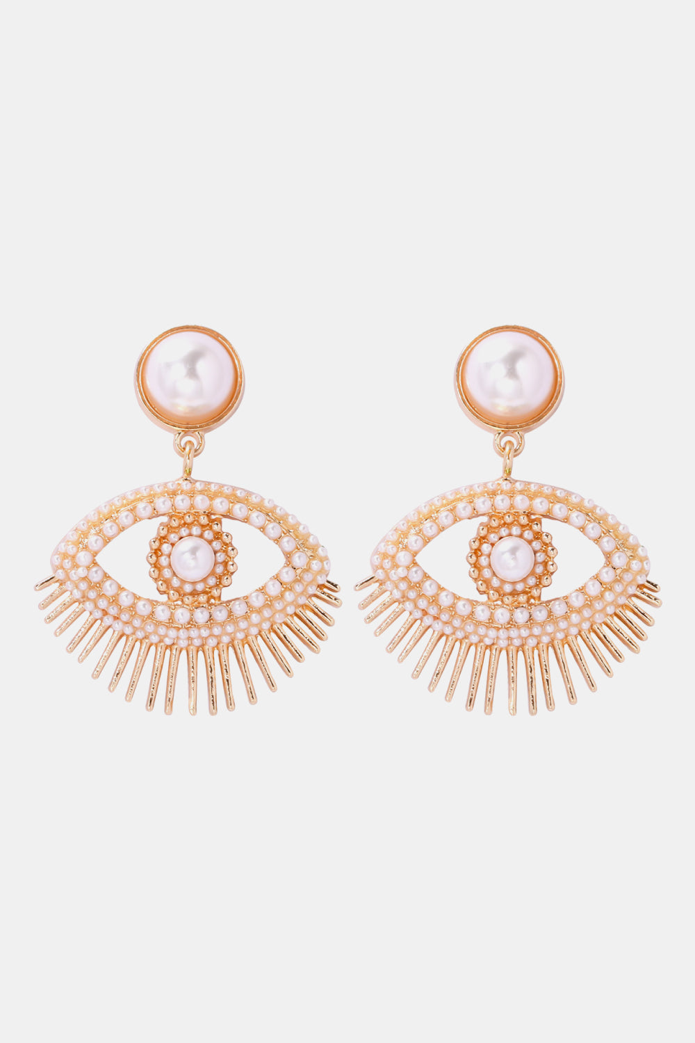 Evil Eye Shape Rhinestone Zinc Alloy Synthetic Dangle Earrings  Earrings- Doll Fits