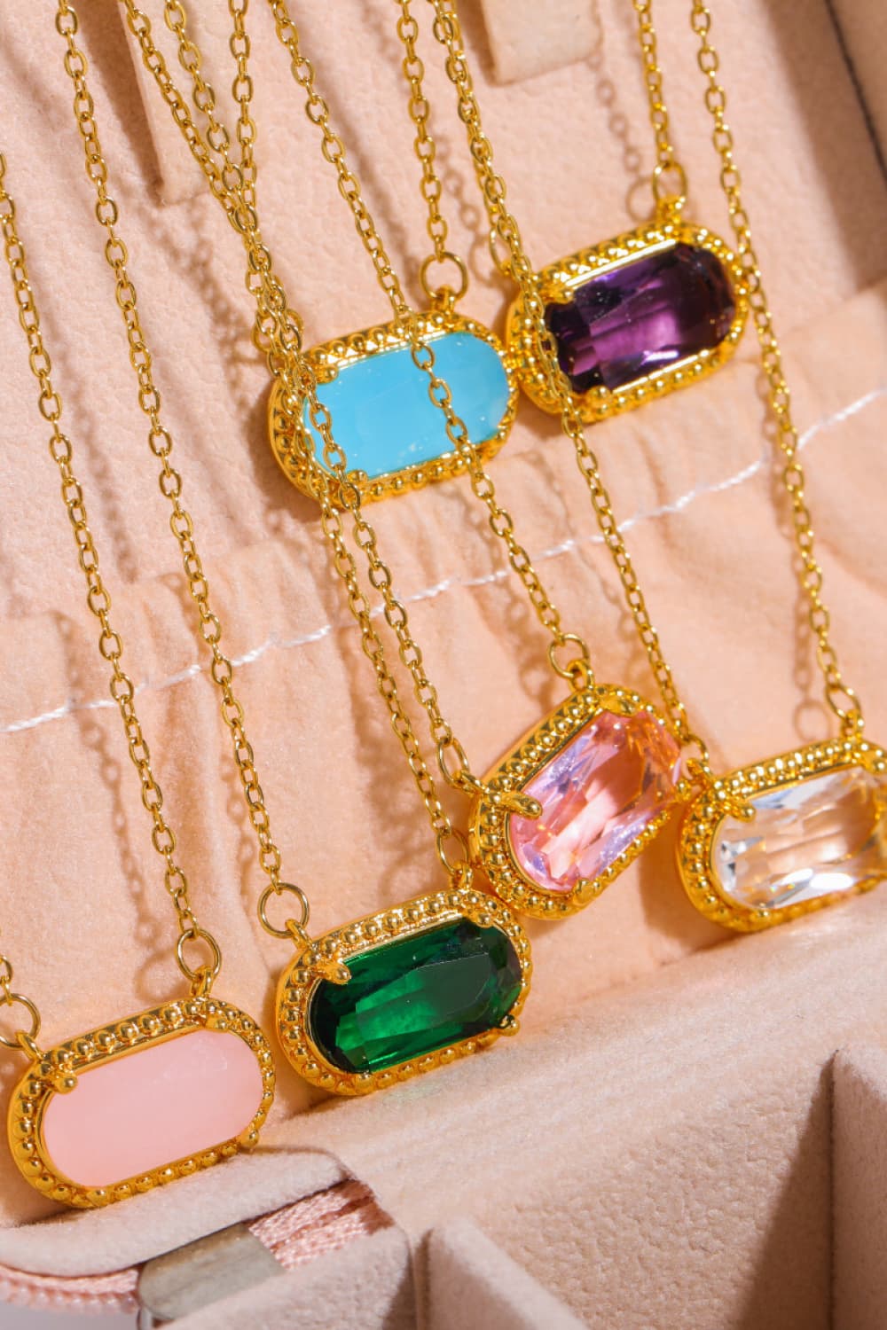 Copper 14K Gold Pleated Pendant Necklace  Necklaces- Doll Fits