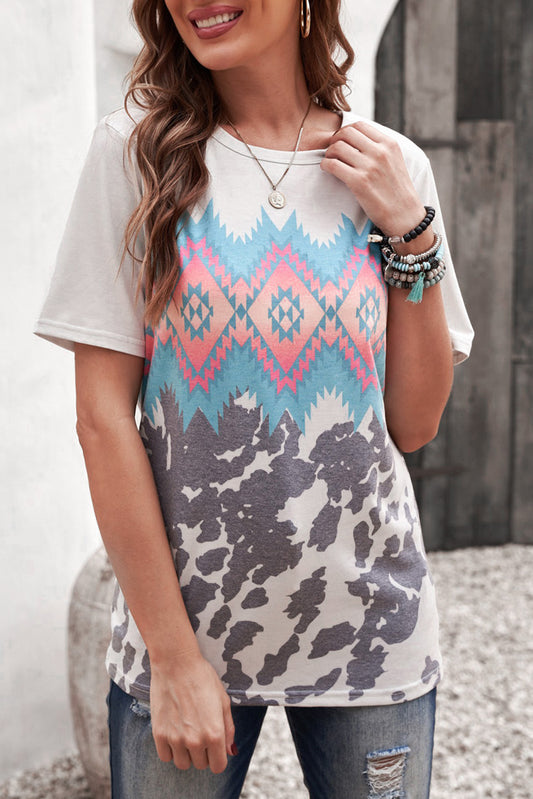 Printed Round Neck Tunic Tee  Shirts & Tops- Doll Fits