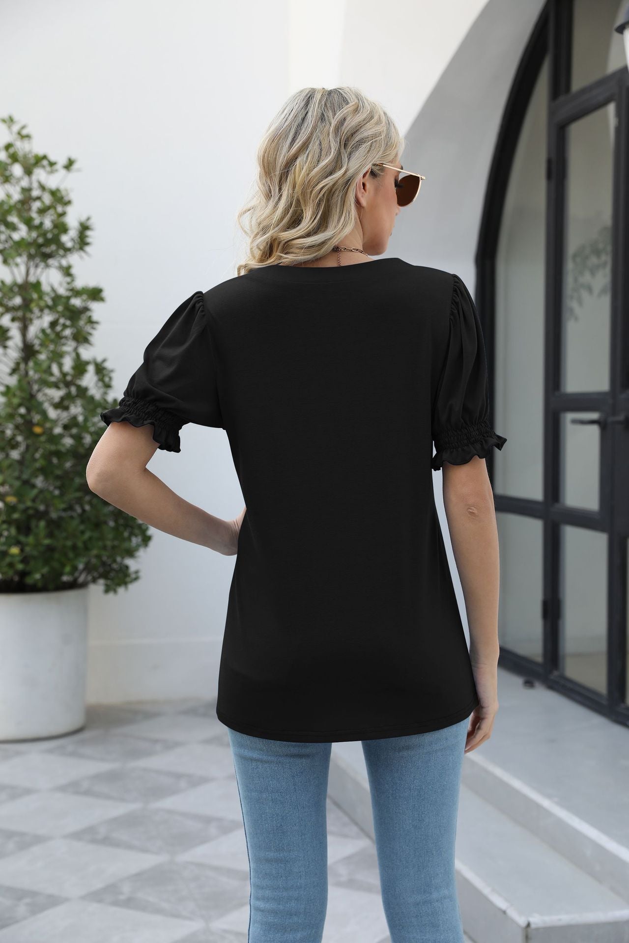 Square Neck Flounce Sleeve Top  Shirts & Tops- Doll Fits