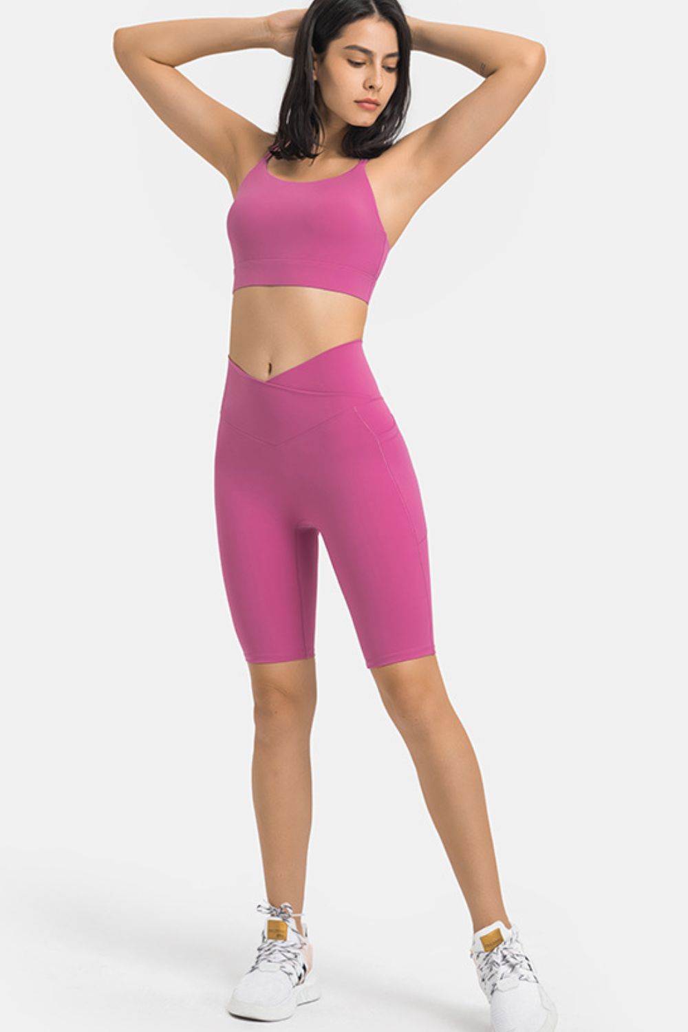High Waist Biker Shorts with Pockets  Activewear- Doll Fits