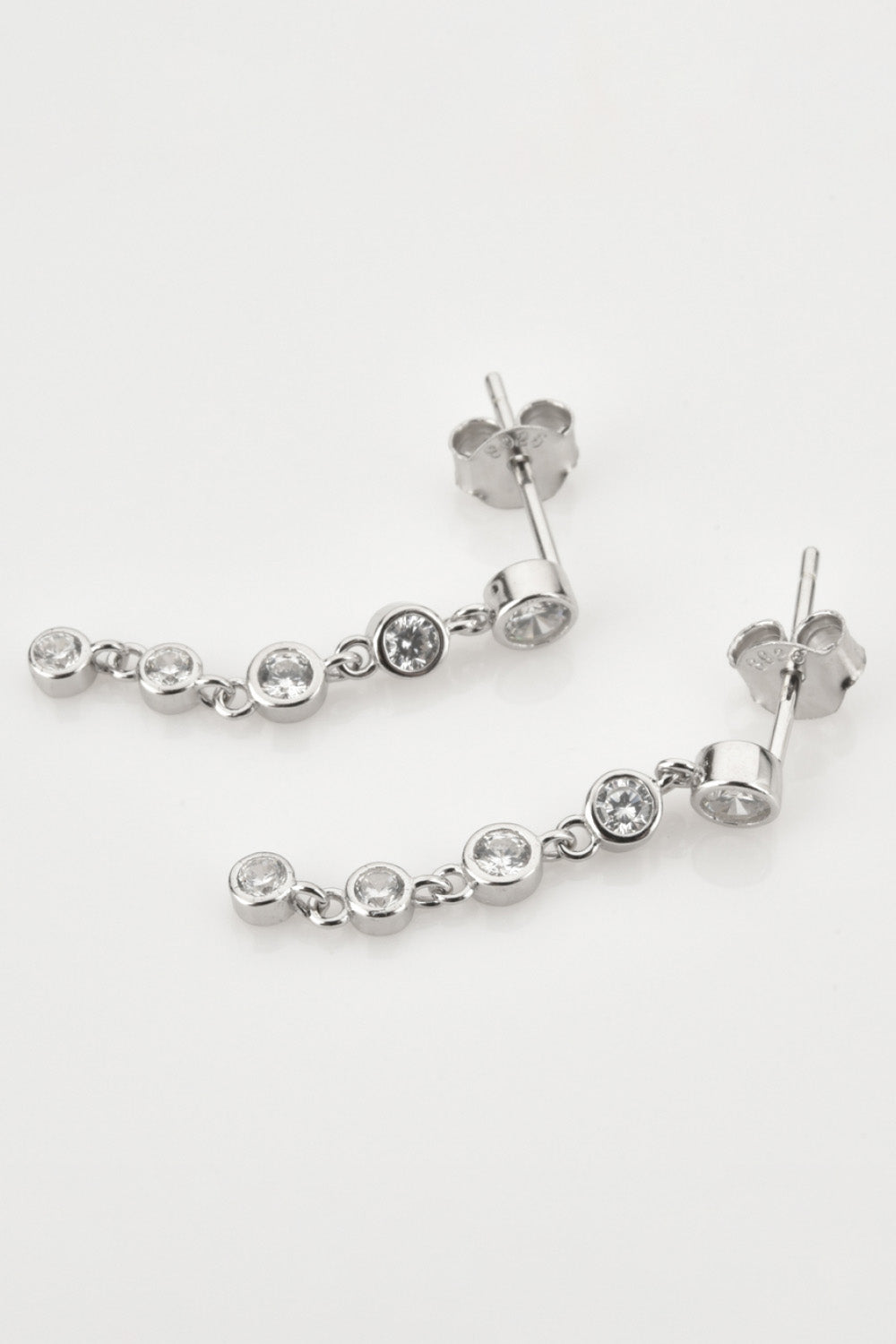 Inlaid Zircon 925 Sterling Silver Earrings  Earrings- Doll Fits