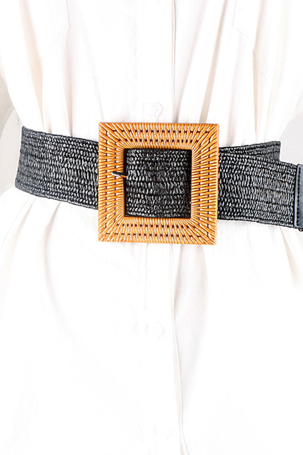 Square Buckle Elastic Braid Belt  Belts- Doll Fits